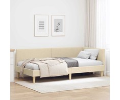 Lova Kampinė lovos konstrukcija su galvūgalio Kreminė 90 cm x 190 cm