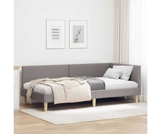Lova Kampinė lovos konstrukcija su galvūgalio Taupe 90 cm x 200 cm