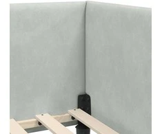 Lova Kampinė lovos konstrukcija Šviesiai pilka 100 cm x 200 cm
