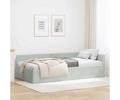 Lova Kampinė lovos konstrukcija Šviesiai pilka 100 cm x 200 cm