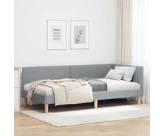 Lova Kampinė lovos konstrukcija Šviesiai pilka 80 cm x 200 cm