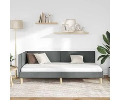 Lova Kampinė lovos konstrukcija Tamsiai pilka 100 cm x 200 cm