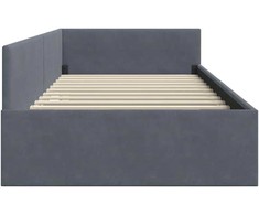 Lova Kampinė lovos konstrukcija Tamsiai pilka 80 cm x 200 cm Aksomas