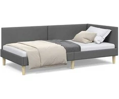 Lova Kampinė lovos konstrukcija Tamsiai pilka 90 cm x 200 cm