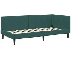 Lova Kampinė lovos konstrukcija Tamsiai žalia 90 cm x 190 cm Aksomas