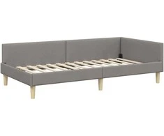 Lova Kampinė lovos konstrukcija Taupe 100 x 200 cm audinys