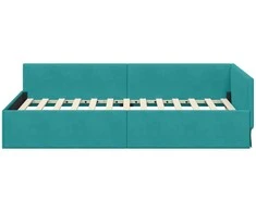 Lova Kampinė lovos konstrukcija Turkio 100 cm x 200 cm Aksomas
