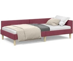 Lova Kampinė lovos konstrukcija Vyno raudona 80 x 200 cm audinys