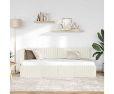Lova Kampinė lovos konstrukcija Kreminė 80 cm x 200 cm Aksomas