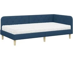 Lova Kampinė lovos konstrukcija Mėlyna 100 x 200 cm audinys