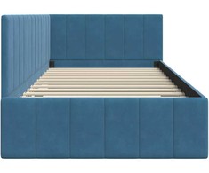 Lova Kampinė lovos konstrukcija Mėlyna 100 cm x 200 cm Aksomas