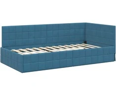 Lova Kampinė lovos konstrukcija Mėlyna 100 cm x 200 cm Aksomas