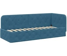 Lova Kampinė lovos konstrukcija Mėlyna 80 x 200 cm Aksomas