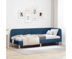 Lova Kampinė lovos konstrukcija Mėlyna 80 x 200 cm audinys