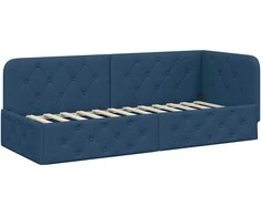 Lova Kampinė lovos konstrukcija Mėlyna 80 x 200 cm audinys