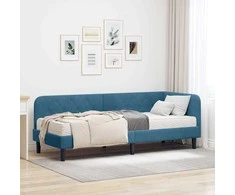 Lova Kampinė lovos konstrukcija Mėlyna 80 x 200 cm Aksomas