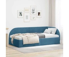 Lova Kampinė lovos konstrukcija Mėlyna 80 cm x 200 cm Aksomas