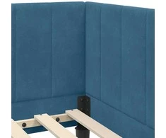 Lova Kampinė lovos konstrukcija Mėlyna 80 cm x 200 cm Aksomas