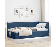 Lova Kampinė lovos konstrukcija Mėlyna 80 x 200 cm audinys