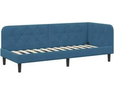 Lova Kampinė lovos konstrukcija Mėlyna 80 x 200 cm Aksomas