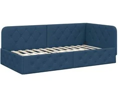 Lova Kampinė lovos konstrukcija Mėlyna 90 x 200 cm audinys