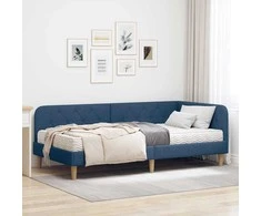 Lova Kampinė lovos konstrukcija Mėlyna 90 x 190 cm audinys
