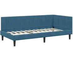 Lova Kampinė lovos konstrukcija Mėlyna 90 cm x 190 cm Aksomas