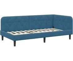 Lova Kampinė lovos konstrukcija Mėlyna 90 x 200 cm Aksomas
