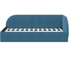 Lova Kampinė lovos konstrukcija Mėlyna 90 cm x 200 cm Aksomas