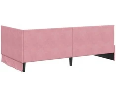 Lova Kampinė lovos konstrukcija Rožinė 100 cm x 200 cm Aksomas