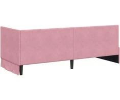 Lova Kampinė lovos konstrukcija Rožinė 80 cm x 200 cm Aksomas