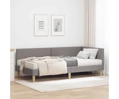 Lova Kampinė lovos konstrukcija su čiužiniu Kita 2 pcs Taupe audinys