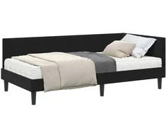 Lova Kampinė lovos konstrukcija su čiužiniu Kita 2 pcs Juoda Aksomas
