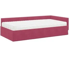 Lova Kampinė lovos konstrukcija su čiužiniu Kita 2 pcs Žalia Aksomas