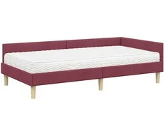 Lova Kampinė lovos konstrukcija su čiužiniu 2 pcs Pilka audinys