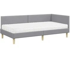 Lova Kampinė lovos konstrukcija su čiužiniu 2 pcs Šviesiai pilka