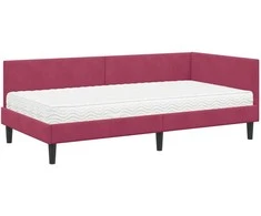 Lova Kampinė lovos konstrukcija su čiužiniu Kita 2 pcs Žalia Aksomas