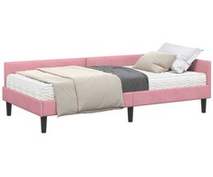 Lova Kampinė lovos konstrukcija su čiužiniu Kita 2 pcs Pilka Aksomas
