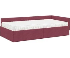 Lova Kampinė lovos konstrukcija su čiužiniu Kita 2 pcs Pilka audinys