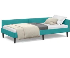 Lova Kampinė lovos konstrukcija Turkio 90 cm x 190 cm Aksomas