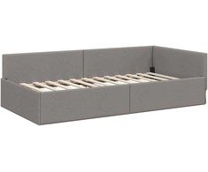 Lova Kampinė lovos konstrukcija Taupe 90 cm x 190 cm Aksomas