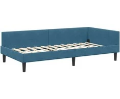 Lova Kampinė lovos konstrukcija Mėlyna 90 cm x 190 cm Aksomas