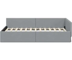 Lova Kampinė lovos konstrukcija Šviesiai pilka 80 cm x 200 cm
