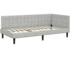 Lova Kampinė lovos konstrukcija Šviesiai pilka 90 cm x 190 cm