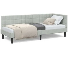 Lova Kampinė lovos konstrukcija Šviesiai pilka 80 cm x 200 cm