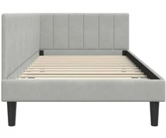 Lova Kampinė lovos konstrukcija Šviesiai pilka 90 cm x 190 cm