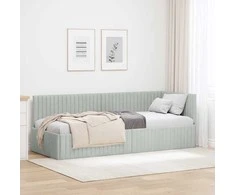 Lova Kampinė lovos konstrukcija Šviesiai pilka 80 cm x 200 cm