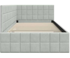 Lova Kampinė lovos konstrukcija Šviesiai pilka 90 cm x 200 cm
