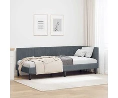 Lova Kampinė lovos konstrukcija Tamsiai pilka 80 cm x 200 cm Aksomas