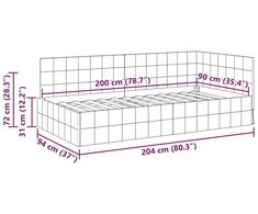Lova Kampinė lovos konstrukcija Tamsiai žalia 90 cm x 200 cm Aksomas